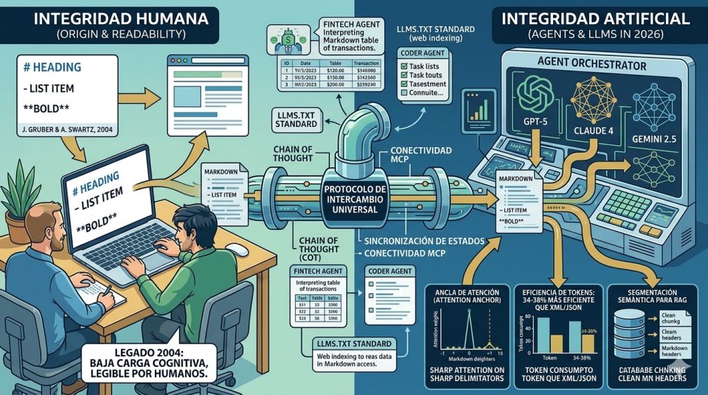 El Triunfo de Markdown: El Protocolo Invisible que Conecta la Inteligencia Humana y Artificial